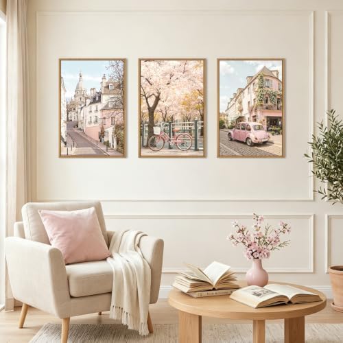 Large Italy Pink Cityscape Framed Canvas Wall Art Set -24"x36"x3 - Image 4