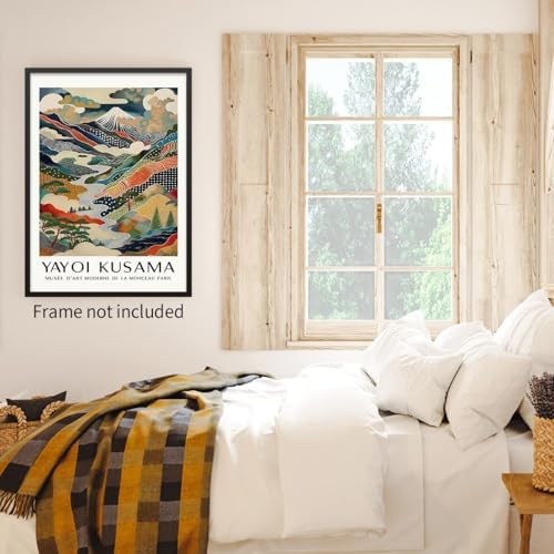 Vintage Japanese Canvas Wall Art Yayoi. Kusama Posters Mount Fuji Landscape - Image 6