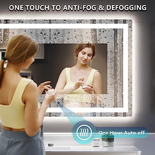 55x30 LED Bathroom Mirror with Lights, Lighted Vanity Mirror - Image 5