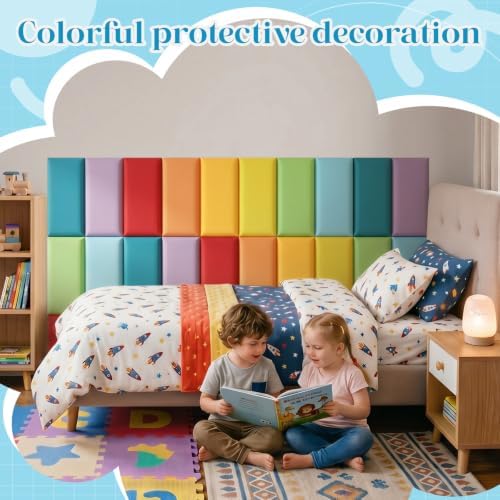 48 Pack Wall Padding Headboard 15.75" x 7.87" x 1.18" Rainbow Colors - Image 5
