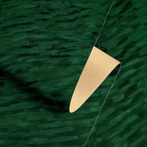 YENHOME 17.7"X200" Emerald Green Velvet Peel and Stick Wallpaper Vintage Velvet by Yenhome
