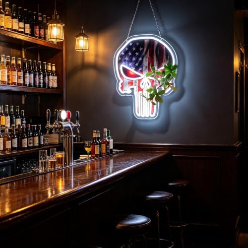 Punisher Skull Neon Signs for Wall Decor Neon Lights for Bedroom Led Business - Image 5