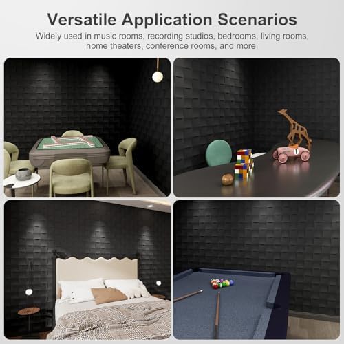 Checkered Acoustic Panels 2-Pack 23.6"x23.6" 3D Wood Grain Sound Absorbing Panel - Image 7