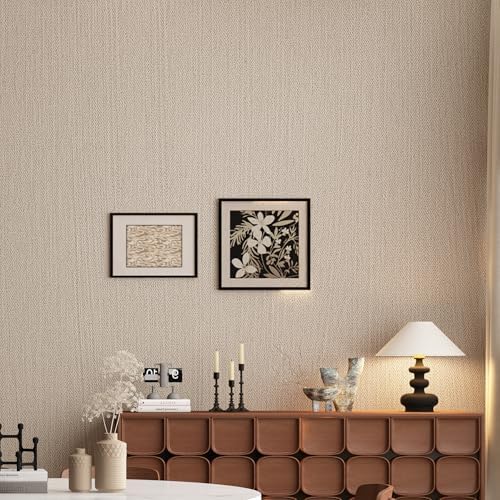 Haimin Fabric Wallpaper 24" x 393" Peel and Stick Textured Contact Paper - Image 2