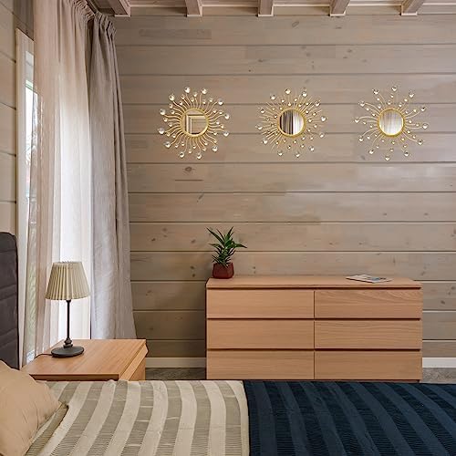Mirror Wall Decor Sunburst Boho Gold Art Metal Living Room Bedroom Bathroom - Image 6