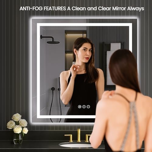 LOAAO 40"X40" LED Bathroom Mirror - Image 2