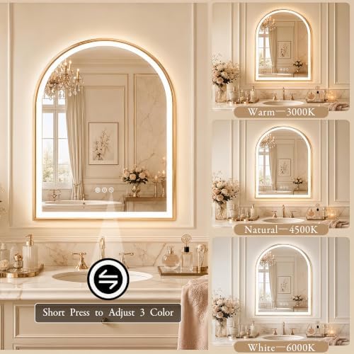 Saliwa Arched Bathroom Mirror - Image 4
