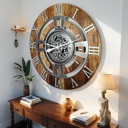 ImprovingLife The Gears Clock Real Moving Gear Wall Clock England Line) - Image 3