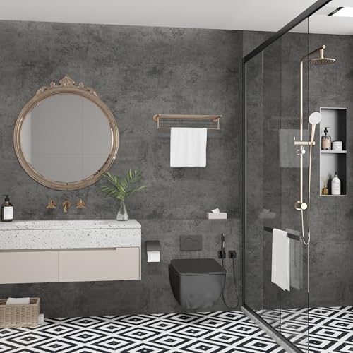 JSEVEM 48"×118" Dark Grey Concrete Contact Paper Self Adhesive Gray Faux Cement - Image 3