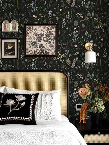 Dimoon 78.7"x16.1" Floral Peel and Stick Wallpaper Black Contact Paper Thicken - Image 4