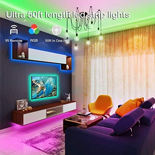 DAYBETTER SMD 5050 Remote Control Led Strip Lights 50ft Color Changing - Image 2