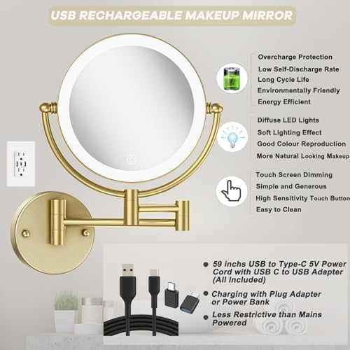 8" Wall Mounted Makeup Mirror - Image 6