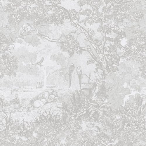 Ismoon Gray Peel and Stick Wallpaper Neutral Wall Paper 17.3in×6.56ft Vintage by Ismoon