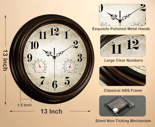 13 Inch Vintage Wall Clock - Image 3