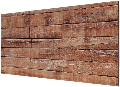 HOMCOM 8-Pack 3D Faux Wood Wall Panels Lightweight 4' x 2' Brown Wood Grain by HOMCOM