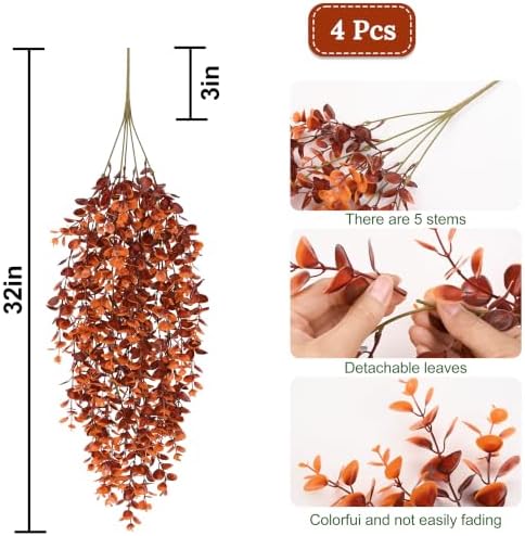 Waipfaru 4Pcs Fake Hanging Plants - Image 4