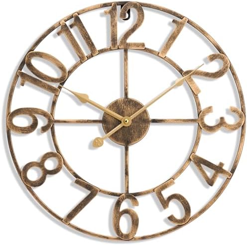 Sorbus Large Wall Clock, Metal Frame, Battery Powered by Sorbus