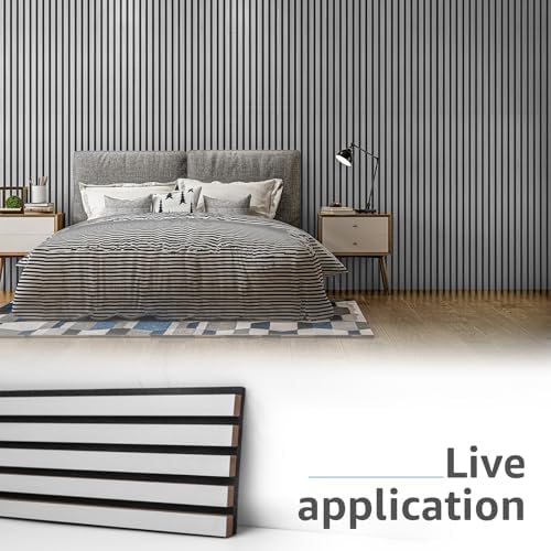 Art3d 4-Pack Fluted Acoustic Wood Slat Wall Panel, 107 x 8 Inch - Image 3