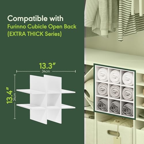 Furinno Cubicle 9-Compartment Cube Insert, Cube Organizer, Plain White - Image 4