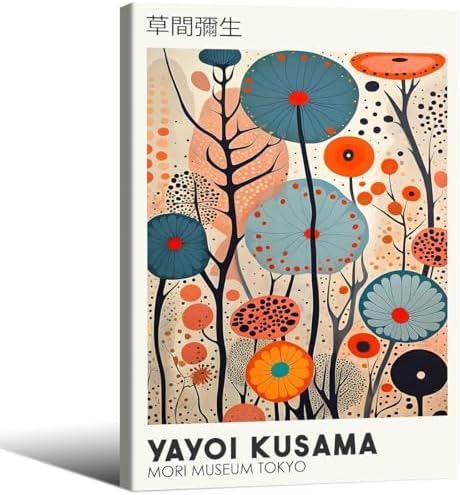Yayoi. Kusama Framed Canvas Wall Art Vintage Japanese Painting Posters Tokyo by Unknown