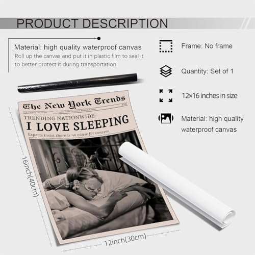 VERENIX Retro Black and White Feminist Wall Art Newspaper Aesthetic Canvas - Image 2