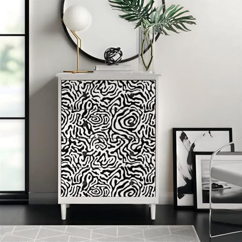 EeeComing Black and White Peel and Stick Wallpaper Abstract Geometric Self - Image 7