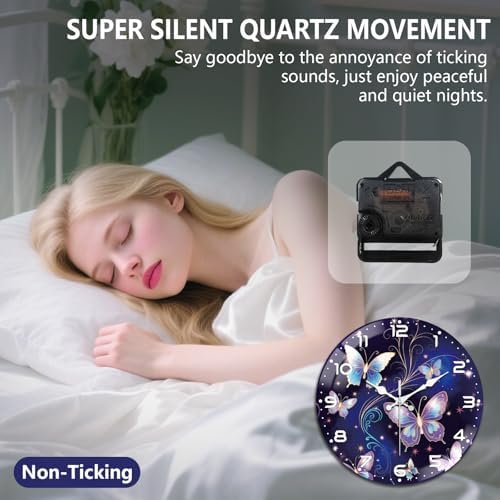 peacoblue Butterfly Wall Clocks Battery Operated - Image 3