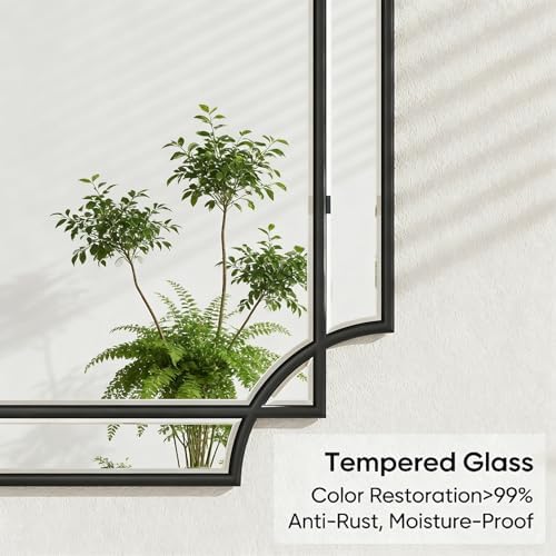 24x47 Inch Bathroom Mirrors for Over Sink, Framed Mirrors for Wall Black - Image 4