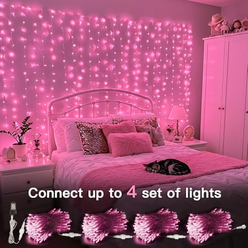 suddus Curtain Lights for Bedroom, 300 Led 9.8ft x 9.8ft Hanging String Lights - Image 2