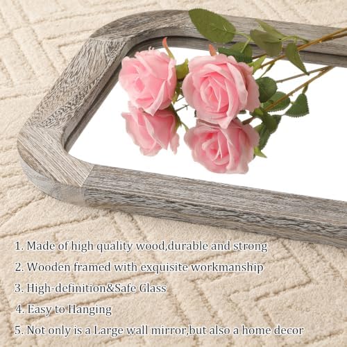 AAZZKANG Full Length Mirror Wooden Frame Large Wall Mirrors 43"x14" - Image 3