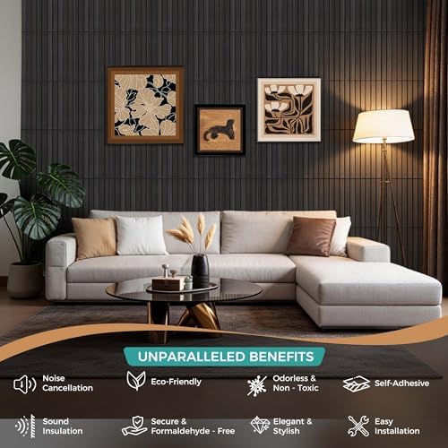 TO-TH Sound Proofing Panels Peel and Stick Wall Panel 12Pack, Rustic Walnut - Image 5