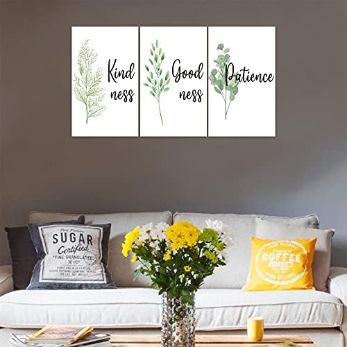 3 Piece Inspirational Wall Art, Quote "Kind Good Patience" Canvas Print - Image 4