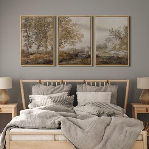 MUDECOR Framed Canvas Print Wall Art Pastoral Elegance Golden Age Landscape - Image 4