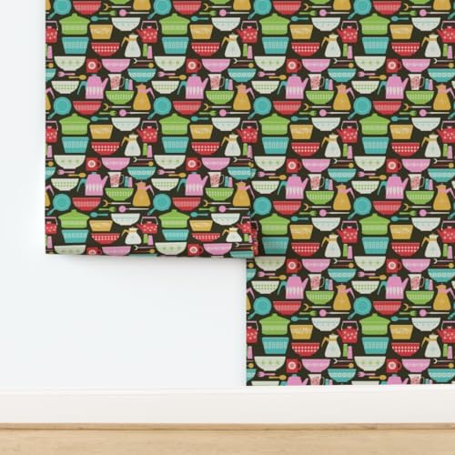 Spoonflower Vintage Kitchen Peel and Stick Removable Wallpaper - Image 4