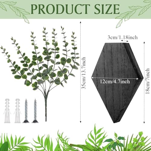 Chunful 2 Pcs Wooden Wall Planter Decor, 7.1 x 4.7 x 1.2 Inches - Image 2