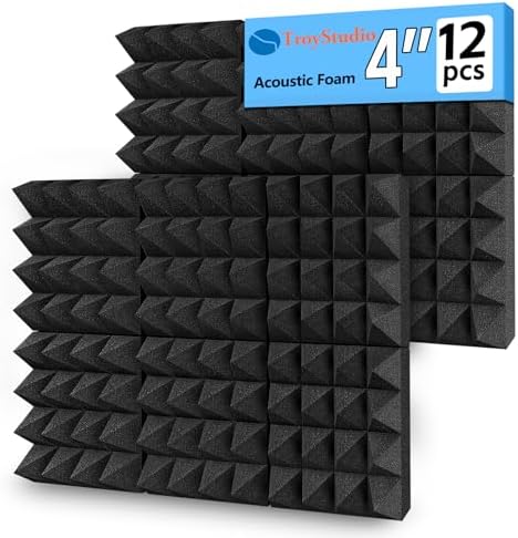TroyStudio Thick Acoustic Foam Panels, Dense Soundproof Padding Tile, Recording by TroyStudio