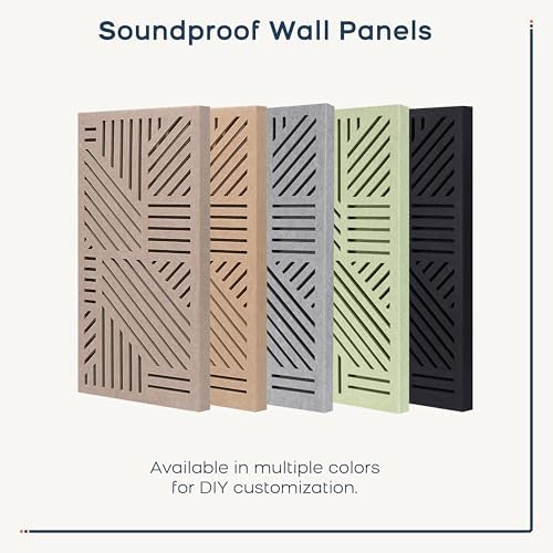 BUBOS 4 Pcs Decor Acoustic Panel 23.6x11.8" Self Adhesive Acoustic Wall Art - Image 6