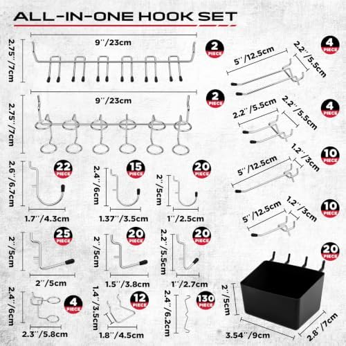 320PCS Pegboard Accessories Kit, Pegboard Hooks Assortment - Image 2