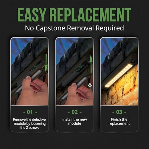 GKOLED 4-Pack Replaceable 6.8" LED Hardscape Lights, Low Voltage Retaining Wall - Image 2