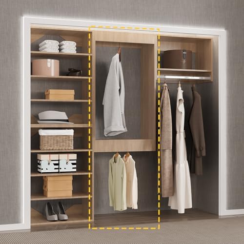 Double Hanging Closet Unit, Modular Closet System, Wood Closet System Organizer - Image 5