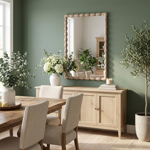 36"x24" Rectangular Solid Wood Farmhouse Decorative Wall Mirror - Image 6