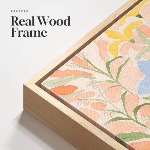 Framed Square Boho Watercolor Floral Wall Art - Image 5