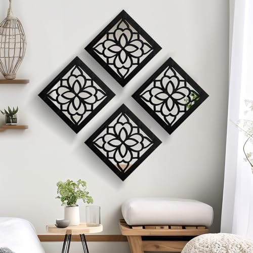 2 PCS Square Wall Mirror, Rustic Farmhouse Wall Mirrors, 12 inch Small Mirror - Image 6