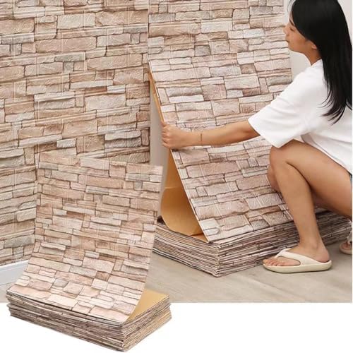Queenbox 27.6x196.9 in Faux Brick Peel and Stick Foam Soft Waterproof Wall Panel - Image 2