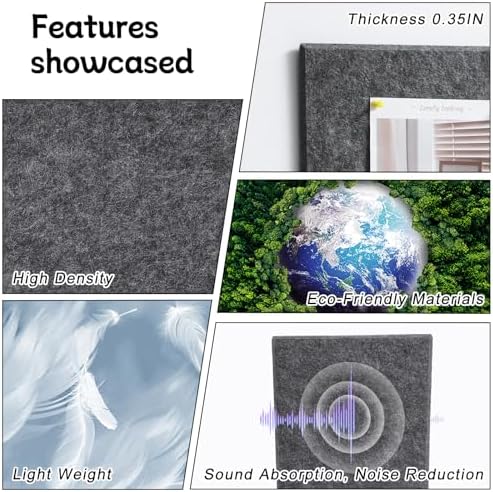 Cork Board Alternative 28" x 19", 6 Pack Felt Bulletin Boards, Pin Board - Image 5
