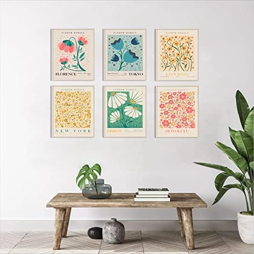 Flower Market Poster Set of 6, Abstract Flower Market Wall Art Prints, Vintage - Image 2