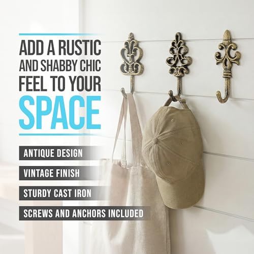 Comfify Gold and Black Cast Iron Wall Hooks - Image 3