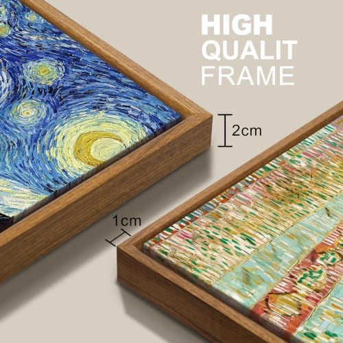 WENGTIAO 3Pcs Funny Black Cat Van Gogh Famous Painting Wall Art 12" x16x3 - Image 7