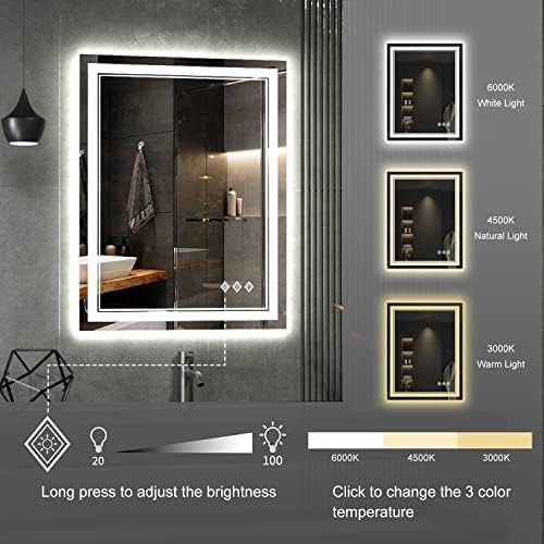 LED Bathroom Mirror, 24x32 Inch Vanity Mirror - Image 5