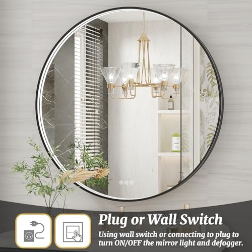 36 Inch Round LED Bathroom Mirror, Wall Mouted LED Vanity Mirror - Image 7